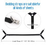 WADEO Lot de 2 Supports de Drap de Lit Réglables avec Clips et Bretelles - Tendeurs Réglables en Croix pour Drap-Housse - Compat