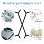 WADEO Lot de 2 Supports de Drap de Lit Réglables avec Clips et Bretelles - Tendeurs Réglables en Croix pour Drap-Housse - Compat