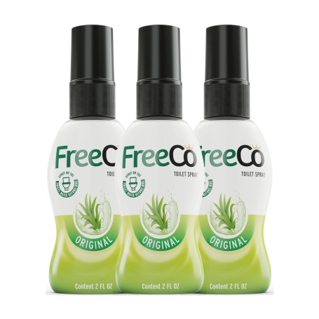 Freeco Anti-Odeur WC (Before You Go) - Spray aux Huiles Essentielles Naturelles. Idéal pour Maison, Bureau, Resto et Voyage. Pac