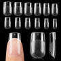 UNA GELLA Capsule Américaine Ongle Carrée Courte, 120 PCS 12 Tailles Full Cover Capsules Ongles, Soft Gel Pré-Limé, Press-On pou