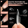 UNA GELLA Capsule Américaine Ongle Amande Courte, 120 PCS 12 Tailles Full Cover Capsules Ongles, Ongles Soft Gel Clairs, Solides