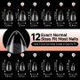 UNA GELLA Capsule Américaine Ongle Amande Courte, 120 PCS 12 Tailles Full Cover Capsules Ongles, Ongles Soft Gel Clairs, Solides