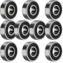 TUZUK Lot de 10 roulements à billes 6201-2RS scellés, 12 x 32 x 10 mm, pré-lubrifiés, double joint en acier chromé, roulement à 