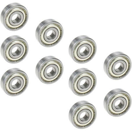 TUZUK 10 pièces de roulements à billes étanches 6201-ZZ, 12x32x10 mm, prélubrifiés en acier chromé, double joints caoutchouc, ro