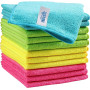 HOMEXCEL Lot de 12 Chiffons en Microfibre,Torchons Lavette Microfibre Ménage,Ultra-Doux, Haute Absorption, Idéal pour Cuisine, V