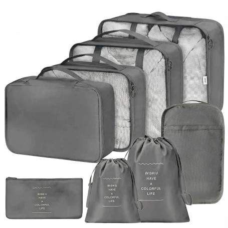 Organisateur Valise 8 Pièces,Organiseurs de Bagage pour Voyage,Packing Cubes de Voyages Pochette,Sacs Rangement de Valise Voyage