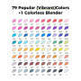 Ohuhu Marqueur Pinceau et pointe fine, 79+1 marqueurs à alcool à double pointe pour adultes débutants en coloriage, dessin et es