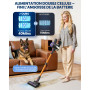 Zynet DP2 Aspirateur Balai Sans Fil À Double Batterie, 45KPa/60Min/500W, Affichage LED, Tube Télescopique, Autoportant, Lumière 