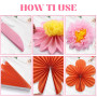 BestoFun Ensemble de 12 Éventails en Papier et Pompons en Papier Rose et Orange, Guirlande Suspendue pour Mariage, Anniversaire,