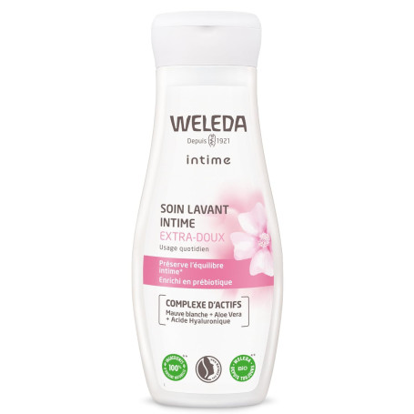 WELEDA Soin Lavant Intime Extra-Doux – Gel Lavant Intime Femme, Sans Savon, pH Physiologique, Anti-Odeurs, Aloe Vera Bio, Mauve 