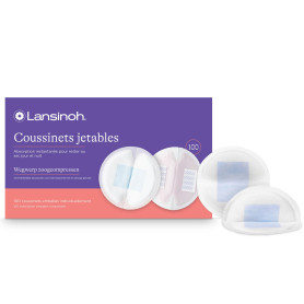 Lansinoh | Coussinets d’Allaitement Jetables x100 - Ultra Absorbants Anti-Fuites - Ultra Fins & Discrets sous Vêtements - Voile 