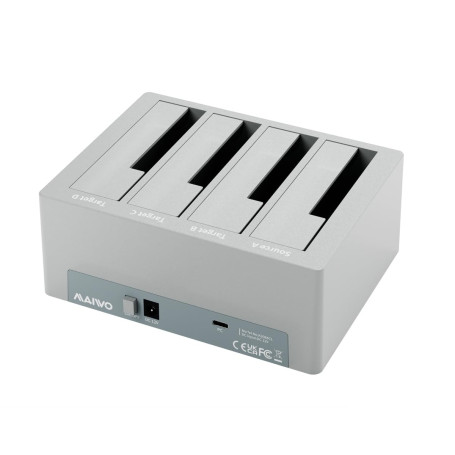 MAIWO Cloneur de disque dur à 4 baies, station d'accueil SATA SSD/HDD 2,5/3,5" avec clone hors ligne, adaptateur USB 3.0 vers SA