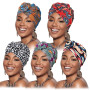 DRESHOW 5 Pièces Turban Africain pour Femme Bonnet Pré-noué Bonnet Chimio Casquette de Perte de Cheveux Chapeau