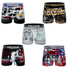FREEGUN Lot de 5 Boxers Garçon Premium