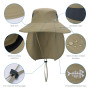 Bassdash Chapeau de Soleil Respirant UPF 50+ avec Couvre-Visage Amovible et Rabat de Cou Chapeau Unisexe à Large Bord résistant 