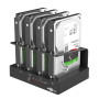 Boîtier de disque dur 4 baies Sata vers USB 3.0 externe multi-baies 2.5 et 3.5 pouces HDD SDD Station d'accueil boîtier de disqu