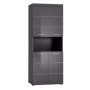 Armoire Haute de Salle de Bain Amanda en Gris Agave Brillant