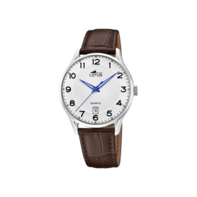 Montre Lotus Élégante Rétro en Acier Inoxydable avec Bracelet en Cuir