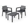 Ensemble Salon de Balcon Keter Emily Graphite avec Fauteuils et Table