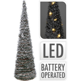 Sapin de Noël en Rattan avec 30 LEDs - 60 cm