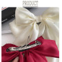 ZEVONDA Grande Pince à Cheveux - Arcs à Cheveux Grand Pinces à Cheveux Big Bow avec Long Satin Soyeux Barrettes à Cheveux pour F