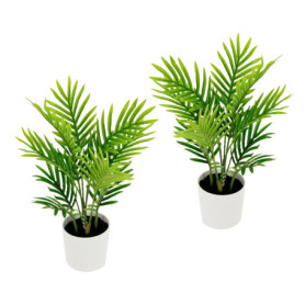 Mini Palmier Artificiel Areca Flair Flower - 35 cm avec Pot Vert