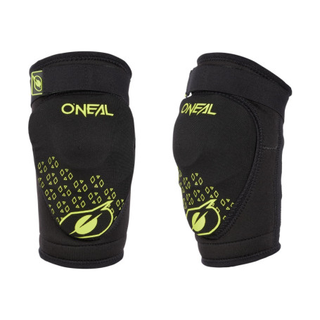 Genouillères O'NEAL BMX VTT Downhill IPX® - Protection légère et résistante - Noir Jaune Fluo S-M