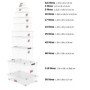 Lot de 11 Boîtes de Rangement Transparentes SUNDIS - 17L avec Couvercles