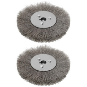ECSiNG Lot de 2 Roues de Brosse en Acier Inoxydable 150 mm