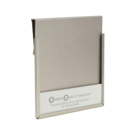 Lot de 4 porte-étiquettes argentés pour classeurs - Bigso Box of Sweden