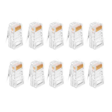 Connecteurs RJ45 CAT6 Transparente - Sac de 10 Unités