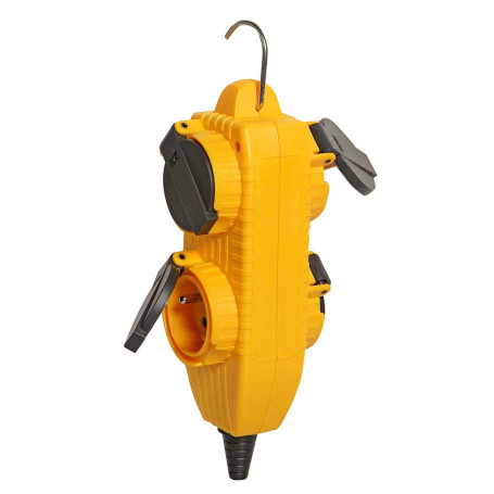 Bloc Prises Mobile Brennenstuhl Powerblock Jaune avec 4 Prises à Clapet