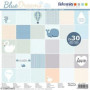 Bloc de Papiers Fantaisie Blue Dreams 30x30 cm - 60 Feuilles Multicolores
