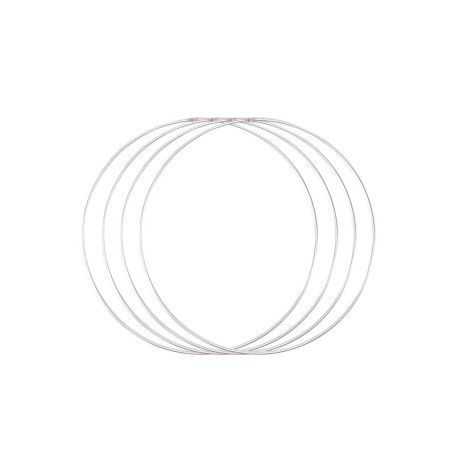Cerceau Métallique Argenté Ø 25 cm - 4 Pièces pour DIY et Décoration
