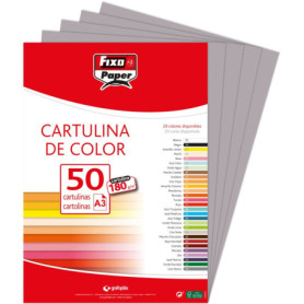 Lot de 50 Feuilles de Papier Cartonné A3 Gris Foncé 180g - FIXO