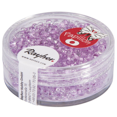 Perles de Rocaille Rayher en Lilas - Boîte de 18g pour Créations Bijoux