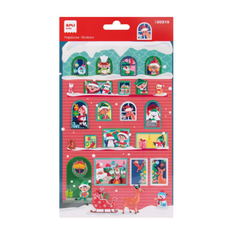 Autocollants de Noël pour Calendrier de l'Avent - 24 Stickers Colorés APLI Kids