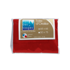 Taie d'Oreiller Uni en Coton Bordeaux 65x65 cm - Nuit des Vosges