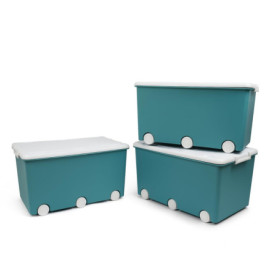 Coffre de Rangement PLAYBOX Thermobaby - Lot de 3 - 42L - Vert Azur
