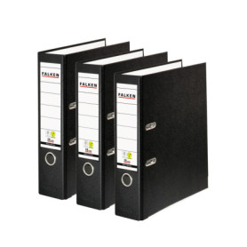 Lot de 3 classeurs en plastique PP coloré - Format A4 - Noir - Vegan