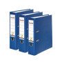 Lot de 3 classeurs en plastique bleu FALKEN - Format A4, 8 cm, Végan