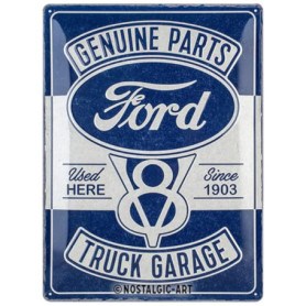Plaque Rétro Ford V8 Truck Garage en Métal - Décoration Vintage 30x40 cm