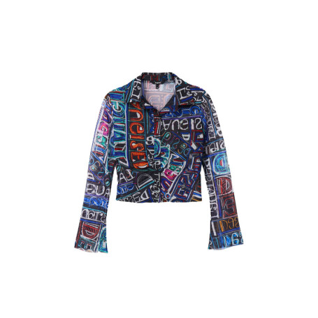 T-shirt à manches longues stretch bleu pour femme - Desigual