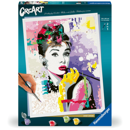 Ravensburger CreArt Peinture par Numéros Audrey Hepburn 30x40 cm - Activité Créative pour Adultes