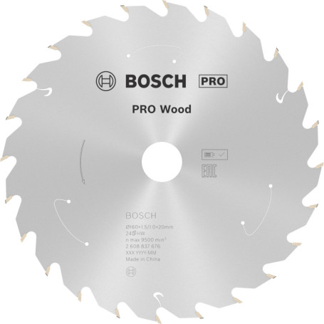 Lame de Scie Circulaire Bosch PRO Wood pour Scies Sans Fil - Coupe Précise et Durable