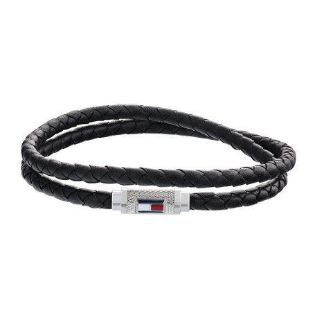 Bracelet en Cuir et Acier Inoxydable Tommy Hilfiger pour Homme