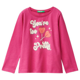 T-Shirt Violet Fille United Colors of Benetton - Manches Courtes