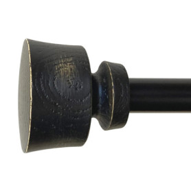 Ensemble de Tringles à Rideaux Réglables Noir Vieilli 218-324 cm
