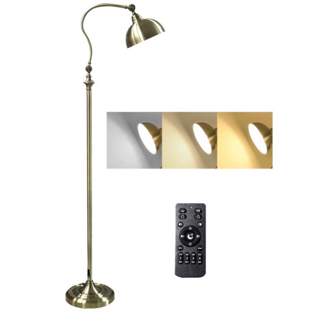 Lampadaire Rétro en Bronze avec Abat-Jour Réglable et Télécommande