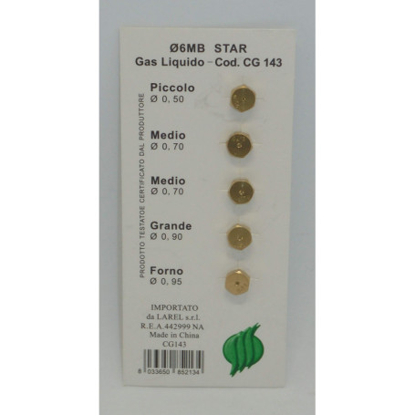 Lot de 5 buses GPL en acier pour cuisine AMAFLEX